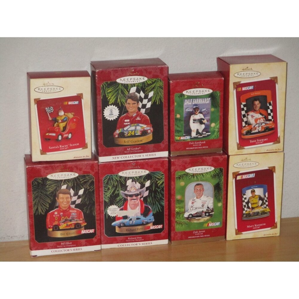 Nascar Keepsake Sporting Christmas Ornaments Lot of 8 Vintage Good Pre Owned